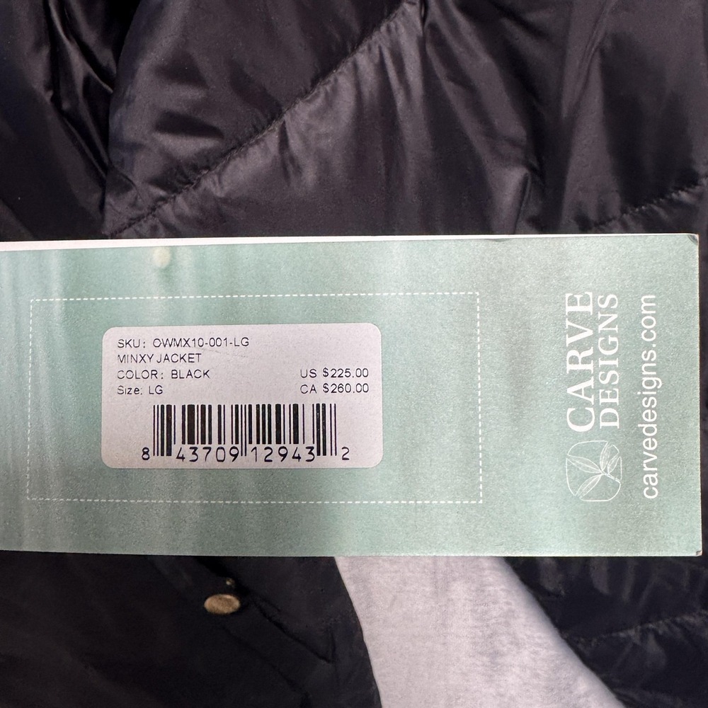 Carve Designs Minxy Jacket Womens Large Black Down Puffer Coat Quilted Winter - Picture 5 of 15